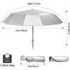 imageG4Free 46 Inch UPF 50 UV Protection Large Travel Umbrella with Wooden Handle 12 Fibreglass Ribs Super Windproof Sun Blocking Folding Umbrella Auto Open CloseBlue