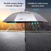 imageG4Free 47546268 Inch UV Protection Golf Umbrella Auto Open Vented Double Canopy Oversize Extra Large Windproof Sun Rain UmbrellasBlackSilver