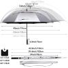 imageG4Free 47546268 Inch UV Protection Golf Umbrella Auto Open Vented Double Canopy Oversize Extra Large Windproof Sun Rain UmbrellasBlackSilver