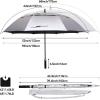 imageG4Free 47546268 Inch UV Protection Golf Umbrella Auto Open Vented Double Canopy Oversize Extra Large Windproof Sun Rain UmbrellasBlackSilver