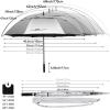 imageG4Free 47546268 Inch UV Protection Golf Umbrella Auto Open Vented Double Canopy Oversize Extra Large Windproof Sun Rain UmbrellasBlackSilver