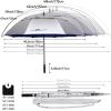 imageG4Free 47546268 Inch UV Protection Golf Umbrella Auto Open Vented Double Canopy Oversize Extra Large Windproof Sun Rain UmbrellasBlueSilver