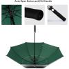 imageG4Free 47546268 Inch UV Protection Golf Umbrella Auto Open Vented Double Canopy Oversize Extra Large Windproof Sun Rain UmbrellasGreenSilver