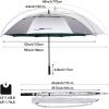 imageG4Free 47546268 Inch UV Protection Golf Umbrella Auto Open Vented Double Canopy Oversize Extra Large Windproof Sun Rain UmbrellasGreenSilver