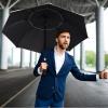 imageG4Free 47546268 Inch UV Protection Golf Umbrella Auto Open Vented Double Canopy Oversize Extra Large Windproof Sun Rain UmbrellasIvoryBlack