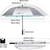 imageG4Free 47546268 Inch UV Protection Golf Umbrella Auto Open Vented Double Canopy Oversize Extra Large Windproof Sun Rain UmbrellasLake BlueSilver