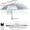 imageG4Free 47546268 Inch UV Protection Golf Umbrella Auto Open Vented Double Canopy Oversize Extra Large Windproof Sun Rain UmbrellasLake BlueSilver