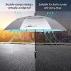 imageG4Free 47546268 Inch UV Protection Golf Umbrella Auto Open Vented Double Canopy Oversize Extra Large Windproof Sun Rain UmbrellasLake BlueSilver