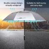 imageG4Free 47546268 Inch UV Protection Golf Umbrella Auto Open Vented Double Canopy Oversize Extra Large Windproof Sun Rain UmbrellasLake BlueSilver
