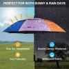 imageG4Free 47546268 Inch UV Protection Golf Umbrella Auto Open Vented Double Canopy Oversize Extra Large Windproof Sun Rain UmbrellasRainbowBlack