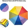 imageG4Free 47546268 Inch UV Protection Golf Umbrella Auto Open Vented Double Canopy Oversize Extra Large Windproof Sun Rain UmbrellasRainbowBlack