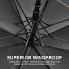 imageG4Free 47546268 Inch UV Protection Golf Umbrella Auto Open Vented Double Canopy Oversize Extra Large Windproof Sun Rain UmbrellasRainbowBlack