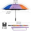 imageG4Free 47546268 Inch UV Protection Golf Umbrella Auto Open Vented Double Canopy Oversize Extra Large Windproof Sun Rain UmbrellasRainbowBlack