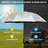 imageG4Free 5462 Inch Windproof UV Protection Golf Umbrella Extra Large Silver Coated Automatic Open Stick Long UmbrellaSilverBlack
