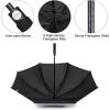 imageG4Free 5462 Inch Windproof UV Protection Golf Umbrella Extra Large Silver Coated Automatic Open Stick Long UmbrellaSilverBlack