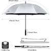 imageG4Free 5462 Inch Windproof UV Protection Golf Umbrella Extra Large Silver Coated Automatic Open Stick Long UmbrellaSilverBlack