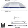 imageG4Free 5462 Inch Windproof UV Protection Golf Umbrella Extra Large Silver Coated Automatic Open Stick Long UmbrellaSilverBlue