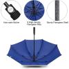 imageG4Free 5462 Inch Windproof UV Protection Golf Umbrella Extra Large Silver Coated Automatic Open Stick Long UmbrellaSilverBlue