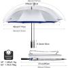 imageG4Free 5462 Inch Windproof UV Protection Golf Umbrella Extra Large Silver Coated Automatic Open Stick Long UmbrellaSilverBlue