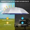 imageG4Free 5462 Inch Windproof UV Protection Golf Umbrella Extra Large Silver Coated Automatic Open Stick Long UmbrellaSilverBlue