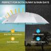 imageG4Free 5462 Inch Windproof UV Protection Golf Umbrella Extra Large Silver Coated Automatic Open Stick Long UmbrellaSilverLake Blue
