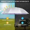 imageG4Free 5462 Inch Windproof UV Protection Golf Umbrella Extra Large Silver Coated Automatic Open Stick Long UmbrellaSilverLight Purple