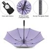 imageG4Free 5462 Inch Windproof UV Protection Golf Umbrella Extra Large Silver Coated Automatic Open Stick Long UmbrellaSilverLight Purple