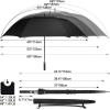 imageG4Free 546268 Inch Extra Large Windproof Golf Umbrella UV Protection Automatic Open Double Canopy Vented Sun Rain Stick UmbrellaBlack