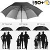 imageG4Free 546268 Inch Extra Large Windproof Golf Umbrella UV Protection Automatic Open Double Canopy Vented Sun Rain Stick UmbrellaBlack