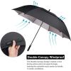 imageG4Free 546268 Inch Extra Large Windproof Golf Umbrella UV Protection Automatic Open Double Canopy Vented Sun Rain Stick UmbrellaBlack