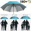 imageG4Free 546268 Inch Extra Large Windproof Golf Umbrella UV Protection Automatic Open Double Canopy Vented Sun Rain Stick UmbrellaBlue