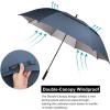 imageG4Free 546268 Inch Extra Large Windproof Golf Umbrella UV Protection Automatic Open Double Canopy Vented Sun Rain Stick UmbrellaDark Blue