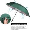 imageG4Free 546268 Inch Extra Large Windproof Golf Umbrella UV Protection Automatic Open Double Canopy Vented Sun Rain Stick UmbrellaDark Green