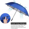 imageG4Free 546268 Inch Extra Large Windproof Golf Umbrella UV Protection Automatic Open Double Canopy Vented Sun Rain Stick UmbrellaSapphire