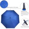 imageG4Free 546268 Inch Extra Large Windproof Golf Umbrella UV Protection Automatic Open Double Canopy Vented Sun Rain Stick UmbrellaSapphire