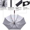 imageG4Free 546268 Inch Extra Large Windproof Golf Umbrella UV Protection Automatic Open Double Canopy Vented Sun Rain Stick UmbrellaSapphire