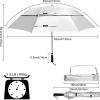 imageG4Free 62 Inch Portable UV Protection Large Golf Umbrella Automatic Open Double Canopy Big Sun Windproof Oversize Sports UmbrellaSilverBlue