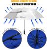 imageG4Free 62 Inch Portable UV Protection Large Golf Umbrella Automatic Open Double Canopy Big Sun Windproof Oversize Sports UmbrellaSilverBlue