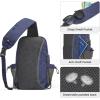 imageG4Free Canvas Sling Bag Crossbody Backpack Shoulder Bag for Men Women with Antitheft Pocket ampamp USB Charge PortDark Blue