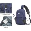 imageG4Free Canvas Sling Bag Crossbody Backpack Shoulder Bag for Men Women with Antitheft Pocket ampamp USB Charge PortDark Blue