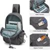 imageG4Free Canvas Sling Bag Crossbody Backpack Shoulder Bag for Men Women with Antitheft Pocket ampamp USB Charge PortDark Grey