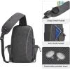 imageG4Free Canvas Sling Bag Crossbody Backpack Shoulder Bag for Men Women with Antitheft Pocket ampamp USB Charge PortDark Grey