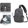 imageG4Free Canvas Sling Bag Crossbody Backpack Shoulder Bag for Men Women with Antitheft Pocket ampamp USB Charge PortDark Grey