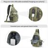imageG4Free Canvas Sling Bag Crossbody Backpack with USB Charging Port ampamp RFID Blocking Hiking Daypack Chest Bag for Women MenArmy Green