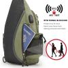 imageG4Free Canvas Sling Bag Crossbody Backpack with USB Charging Port ampamp RFID Blocking Hiking Daypack Chest Bag for Women MenArmy Green
