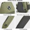 imageG4Free Canvas Sling Bag Crossbody Backpack with USB Charging Port ampamp RFID Blocking Hiking Daypack Chest Bag for Women MenArmy Green