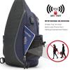 imageG4Free Canvas Sling Bag Crossbody Backpack with USB Charging Port ampamp RFID Blocking Hiking Daypack Chest Bag for Women MenDark Blue
