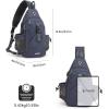 imageG4Free Canvas Sling Bag Crossbody Backpack with USB Charging Port ampamp RFID Blocking Hiking Daypack Chest Bag for Women MenDark Blue