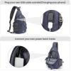 imageG4Free Canvas Sling Bag Crossbody Backpack with USB Charging Port ampamp RFID Blocking Hiking Daypack Chest Bag for Women MenDark Blue