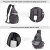 imageG4Free Canvas Sling Bag Crossbody Backpack with USB Charging Port ampamp RFID Blocking Hiking Daypack Chest Bag for Women MenDark Grey